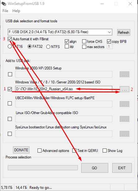 Загрузочная флешка Windows 10 в WinSetupFromUSB