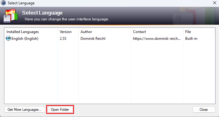 Open Folder