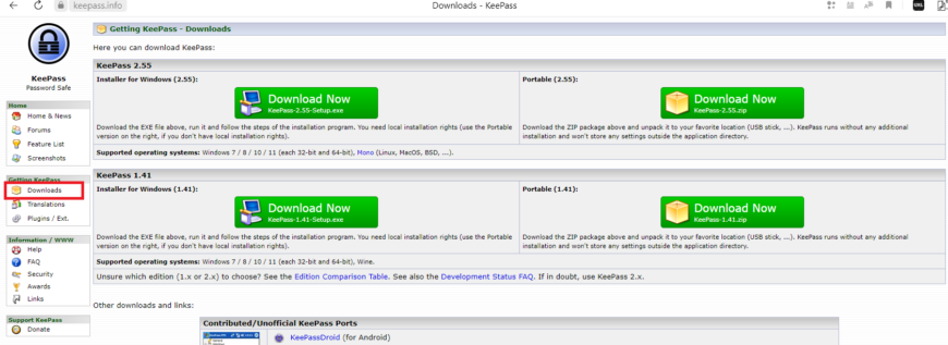 Скачиваем KeePass